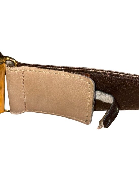 Gucci Leather Belt Double G Buckle Women’s size 80 US 26/4 Italy Vintage